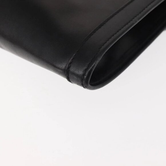 GUCCI Interlocking Shoulder Bag Leather Black Gold Auth fm4898 - Picture 5 of 16